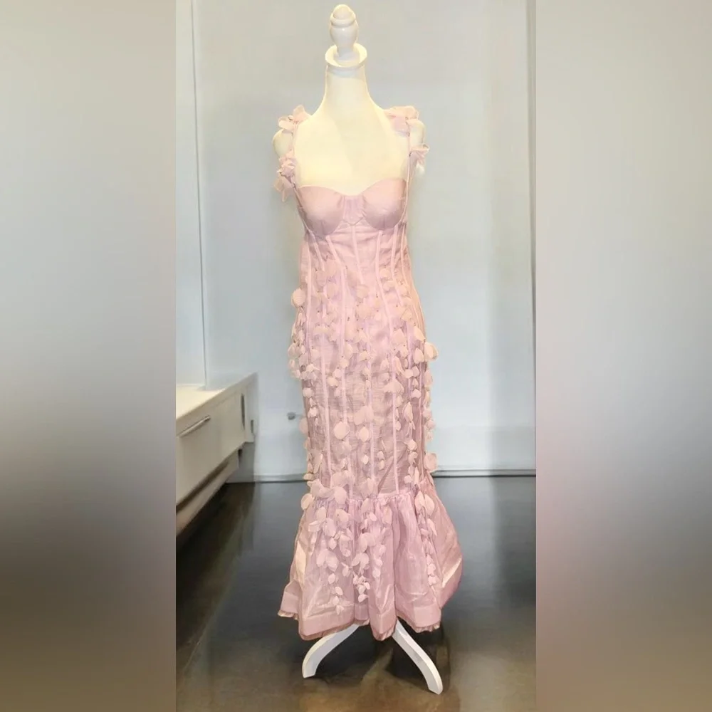 Zimmermann Dawning Petal Linen-Silk Midi-Dress - Picture 4 of 7